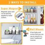 HKitch 2 Pack Flowers Magnetic Spice Racks 2 Ways To Install