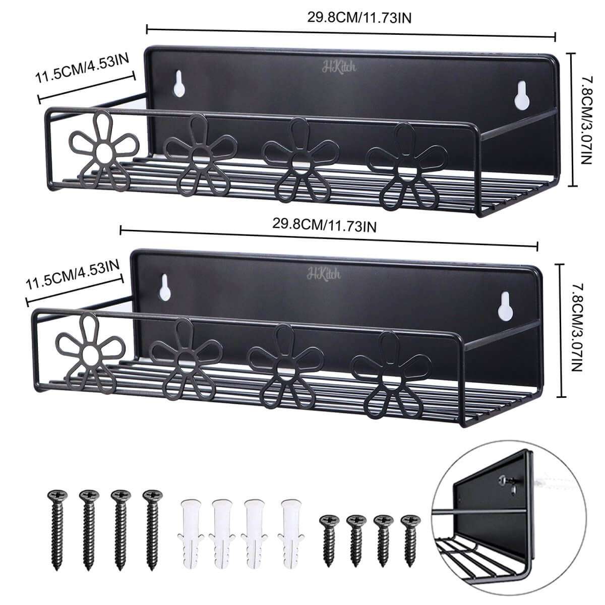 HKitch 2 Pack Flowers Magnetic Spice Racks New 2023 3